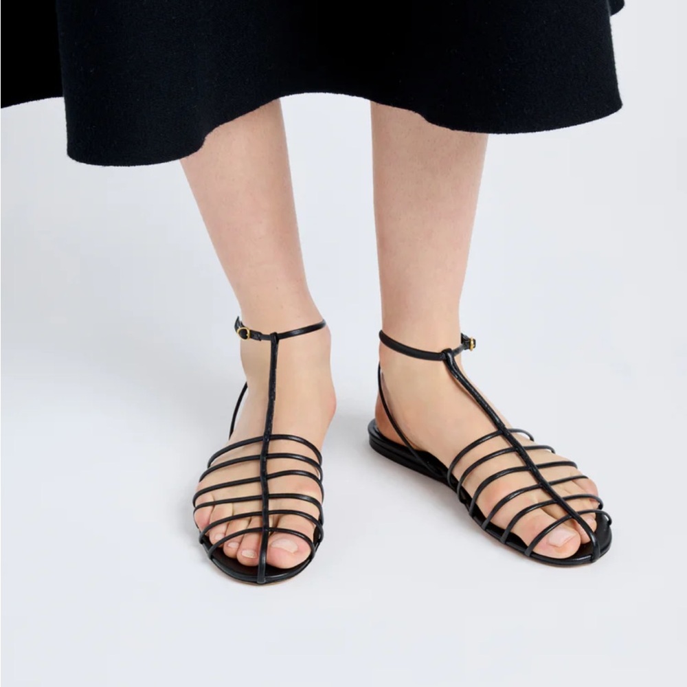 Proenza Schouler Black Tee Cage Flat Sandal
